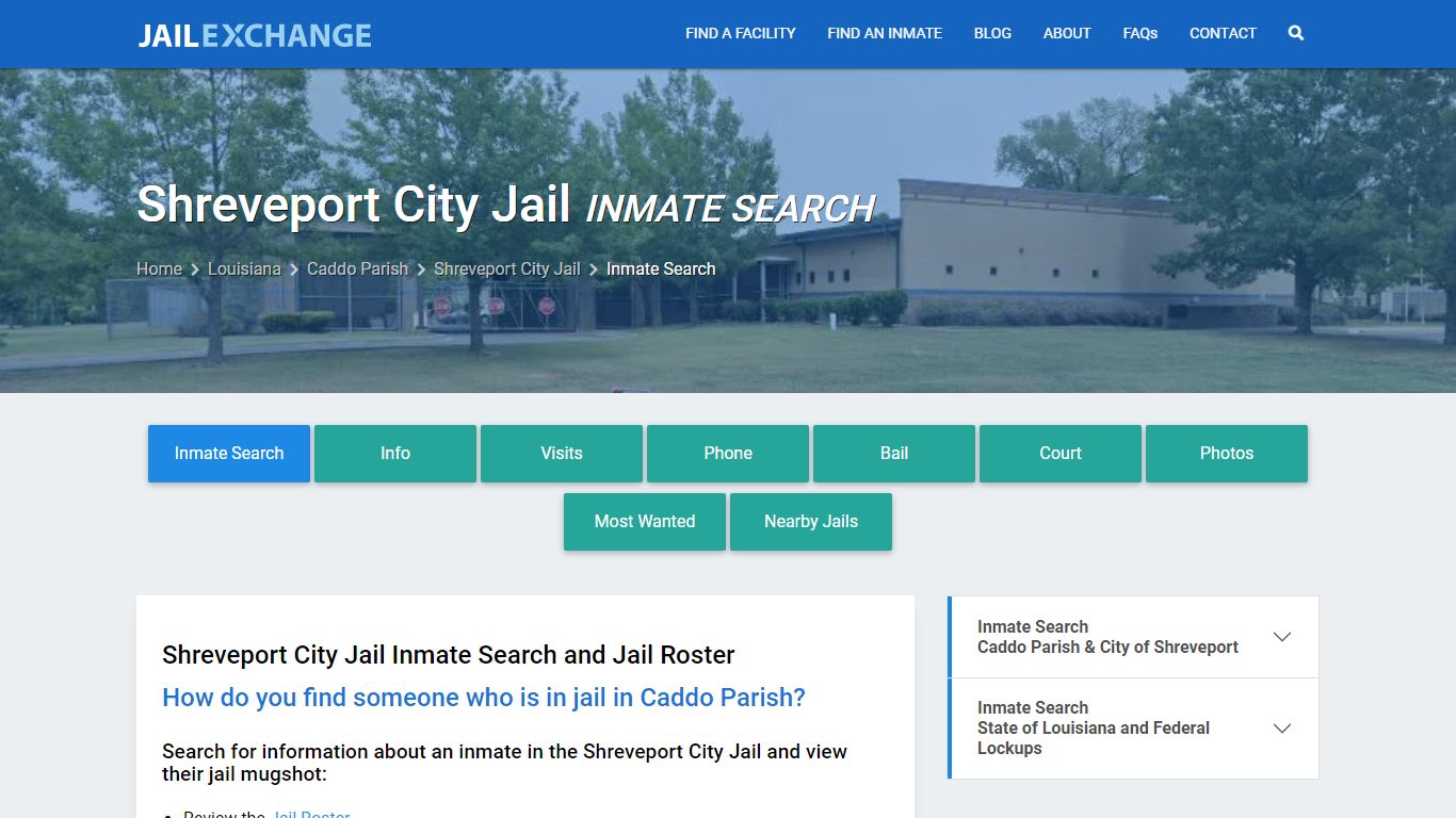 Inmate Search: Roster & Mugshots - Shreveport City Jail, LA